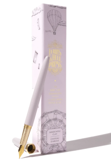 Ferris Wheel Press Brush Sandcastle Clay Gold Plated Nib Fountain
